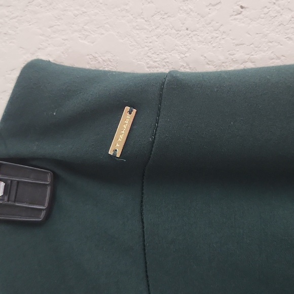 T Tahari Pants Womens Size M Hunter Green Pull On Straight Leg - Picture 2 of 11